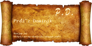 Práz Dominik névjegykártya